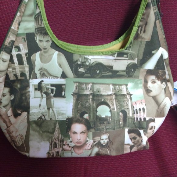 ❤️JEANNE LOTTIE Art Deco Nylon Hobo Purse +3 Logo Zip Pulls & 1 Purse JL Key FOB - Picture 8 of 10